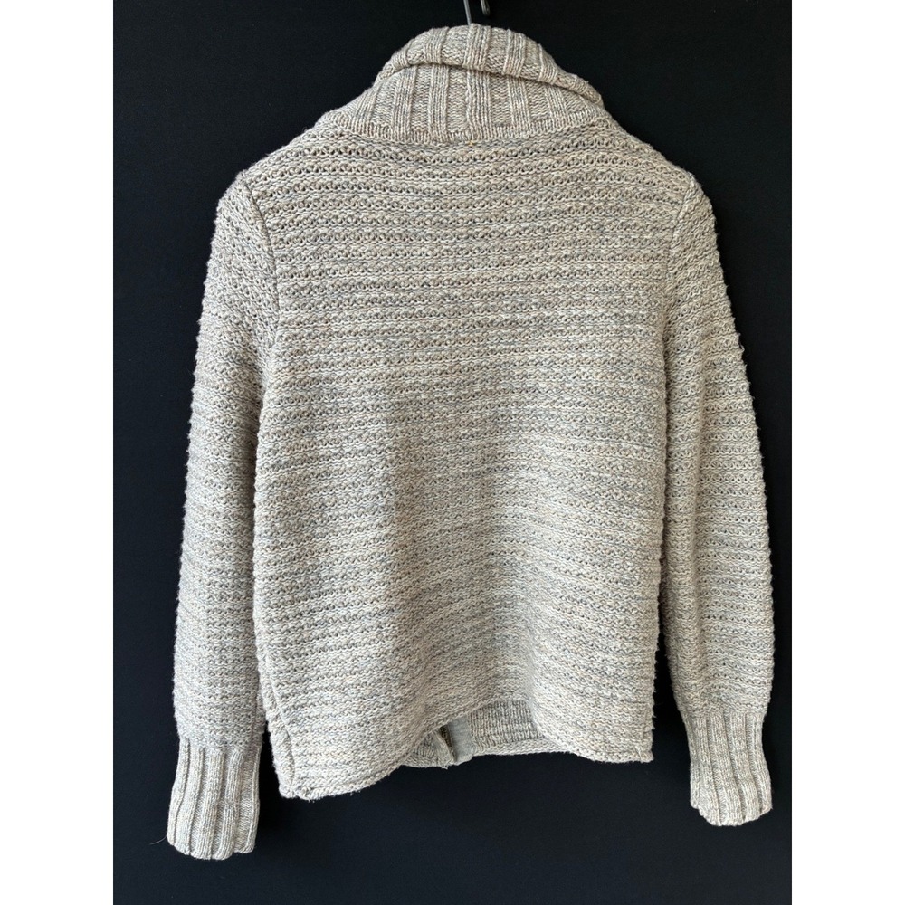 Athleta Merino Wool Asymmetrical Zip Moto Cardigan Sweater Tan Womens Medium - Picture 5 of 5